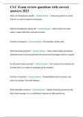CLC Exam review questions with correct answers 2023