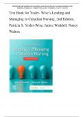 Test Bank for Yoder- Wise’s Leading and Managing in Canadian Nursing, 2nd Edition, Patricia S. Yoder-Wise, Janice Waddell, Nancy Walton