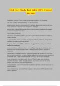 Med Cert Study Test With 100&percnt; Correct Answers