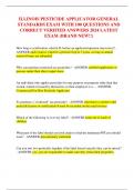 ILLINOIS PESTICIDE APPLICATOR GENERAL  STANDARDS EXAM WITH 100 QUESTIONS AND  CORRECT VERIFIED ANSWERS 2024 LATEST  EXAM &lpar;BRAND NEW&excl;&excl;&rpar;