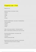 Property Law - Final exam question and answer latest update 