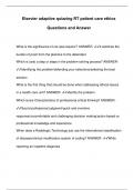Elsevier adaptive quizzing RT patient care ethics Questions and Answer