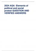 2024 AQA  Elements of political and social protest QUESTION AND VERIFIED ANSWERS 