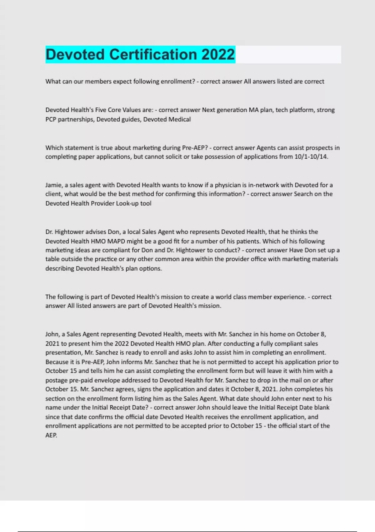 Devoted Certification 2022 exam question and answer latest update