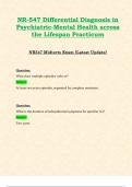 Midterm Exams: NR547 / NR 547 (Latest 2024 / 2025 UPDATES STUDY BUNDLE) Differential Diagnosis in Psychiatric-Mental Health Across the Lifespan Practicum Exam Reviews | Weeks 1-4 Covered | Complete Guide with Questions and Verified Answers - Chamberlain