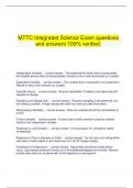   MTTC Integrated Science Exam questions and answers 100% verified.