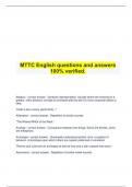  MTTC English questions and answers 100% verified.