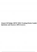 Airport ID Badges [DFW SIDA Training Pocket Guide] Questions and Answers 100%Correct.
