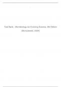 Test Bank - Microbiology-An Evolving Science, 6th Edition (Slonczewski, 2024)