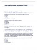portage learning anatomy 1 final Questions and Answers 2024