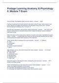 Portage Learning Anatomy & Physiology II&period; Module 7 Exam Questions with correct Answers