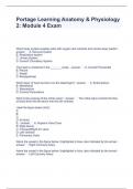 Portage Learning Anatomy & Physiology 2&period; Module 4 Exam Questions and Answers Graded A