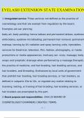 EYELASH EXTENSION STATE EXAMINATION &vert; Questions with 100&percnt; Correct Answers &vert; Verified &vert; Updated 2024