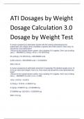 ATI Dosages by Weight  Dosage Calculation 3&period;0  Dosage by Weight Test