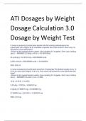 ATI Dosages by Weight  Dosage Calculation 3.0  Dosage by Weight Test