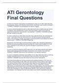 ATI Gerontology  Final Questions