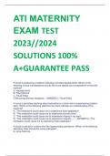 ATI MATERNITY EXAM TEST 2023//2024 SOLUTIONS 100%  A+GUARANTEE PASS