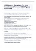 CISR Agency Operations Complete Questions and Answers!!! CISR Agency Operations