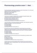 Pharmacology practice exam 1 - Hesi Updated 2024 Q&A Complete
