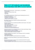 Police ACT 120 Authority and Jurisdiction Exam Questions with 100&percnt; Correct Answers 
