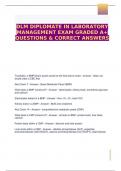DLM DIPLOMATE IN LABORATORY MANAGEMENT EXAM GRADED A&plus; QUESTIONS & CORRECT ANSWERS