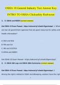 OSHA 10 General Industry Test Answer Key INTRO TO OSHA Clicksafety Redvector