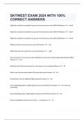 SKYWEST EXAM 2024 WITH 100% CORRECT ANSWERS