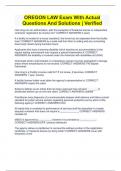 OREGON LAW Exam With Actual Questions And Solutions &vert; Verified