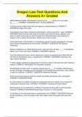 Oregon Law Test Questions And Answers A&plus; Graded
