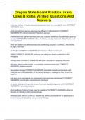 Oregon State Board Practice Exam&colon; Laws & Rules Verified Questions And Answers