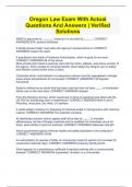 Oregon Law Exam With Actual Questions And Answers &vert; Verified Solutions