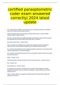 certified paraoptometric coder exam answered correctly| 2024 latest update