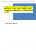 Test Bank for Pharmacology and the Nursing Process 9th Edition Lilley Rainforth Collins&comma; Snyder with verified answers 2023-2024 100&percnt; Graded