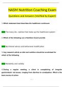 NASM Nutrition Coaching Exam Questions and Answers (2024 / 2025) (Verified Answers)