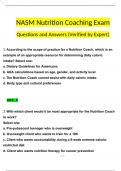 NASM Nutrition Coaching Exam Questions and Answers (2024 / 2025) (Verified Answers)