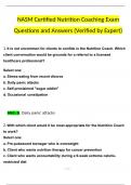 NASM Certified Nutrition Coaching Exam Questions and Answers (2024 / 2025) (Verified Answers)