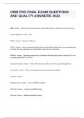 ORM PRO FINAL EXAM QUESTIONS AND QUALITY ANSWERS 2024&period;