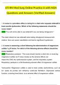 ATI RN Med Surg Online Practice A with NGN Questions and Answers &lpar;2024 &sol; 2025&rpar; &lpar;Verified Answers&rpar;