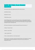 NURS 506 FINAL Exam Student Questions exam question and answer latest update 