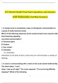 ATI Mental Health Final Exam Questions and Answers &lpar;2024 &sol; 2025&rpar; &lpar;Verified Answers&rpar;