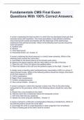 Fundamentals CMS Final Exam Questions With 100&percnt; Correct Answers&period;