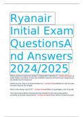  Ryanair Initial Exam QuestionsAnd Answers 2024/2025