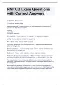 NMTCB Exam Questions with Correct Answers 