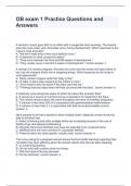 OB exam 1 Practice Questions and Answers 2024