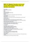 BIOD 151 Module 2 Questions And Correct Answers With Complete Solution 2024&period; 118 Questions and Answers&period;