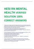 2024 HESI RN MENTAL HEALTH VERIFIED SOLUTION 100% CORRECT ANSWERS