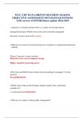 WGU C207 DATA-DRIVEN DECISION MAKING OBJECTIVE ASSESSMENT DETAILED QUESTIONS AND correct ANSWERS/latest update 2024-2025