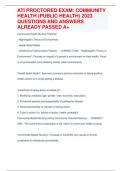 ATI PROCTORED EXAM&colon; COMMUNITY HEALTH &lpar;PUBLIC HEALTH&rpar; 2023 QUESTIONS AND ANSWERS ALREADY PASSED A&plus;