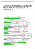 LMR GEORGETTE&rsquo;S PMHNP FINAL EXAM  QUSTIONS WITH ANSWERS LATEST UPDATE 2024