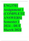 ENG3701 Assignment 1 &lpar;COMPLETE ANSWERS&rpar; Semester 1 2024 - DUE March 2024